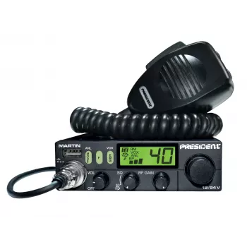 President Martin ASC CB radio raidītājs/uztvērējs AM/FM 12/24V