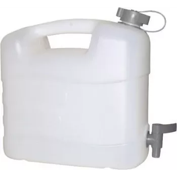PRESSOL 20 L HDPE kanistra ar iztukšošanas krānu, balta, pārtikas drošība 21167