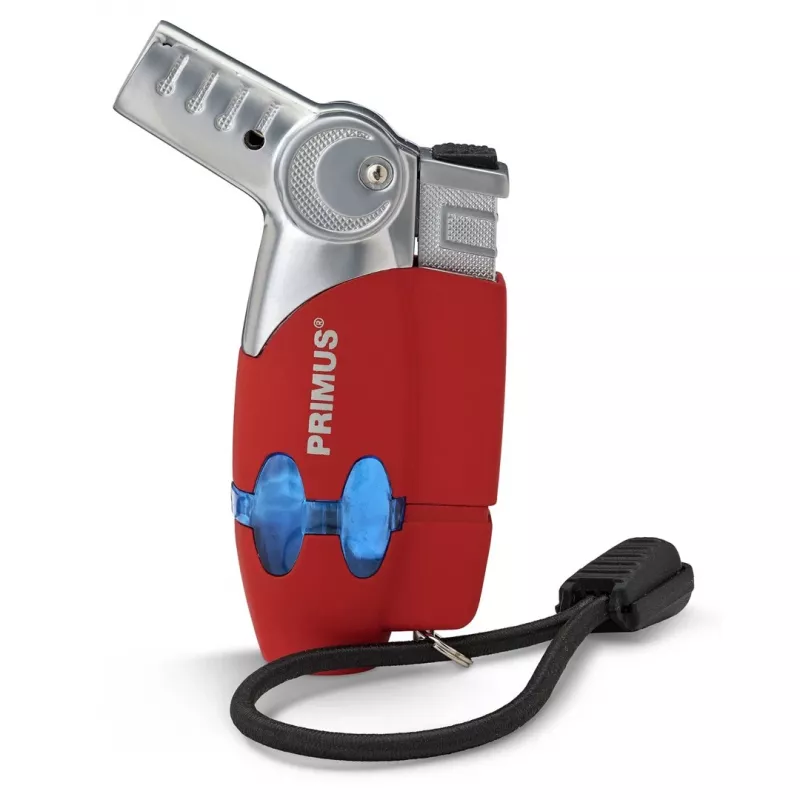 Primus PowerLighter III Spark Piezo virtuves šķiltavas – sarkana, uzpildāma ar butāna gāzi, vēja necaurlaidīga, regulējama liesma, āra un kempingam