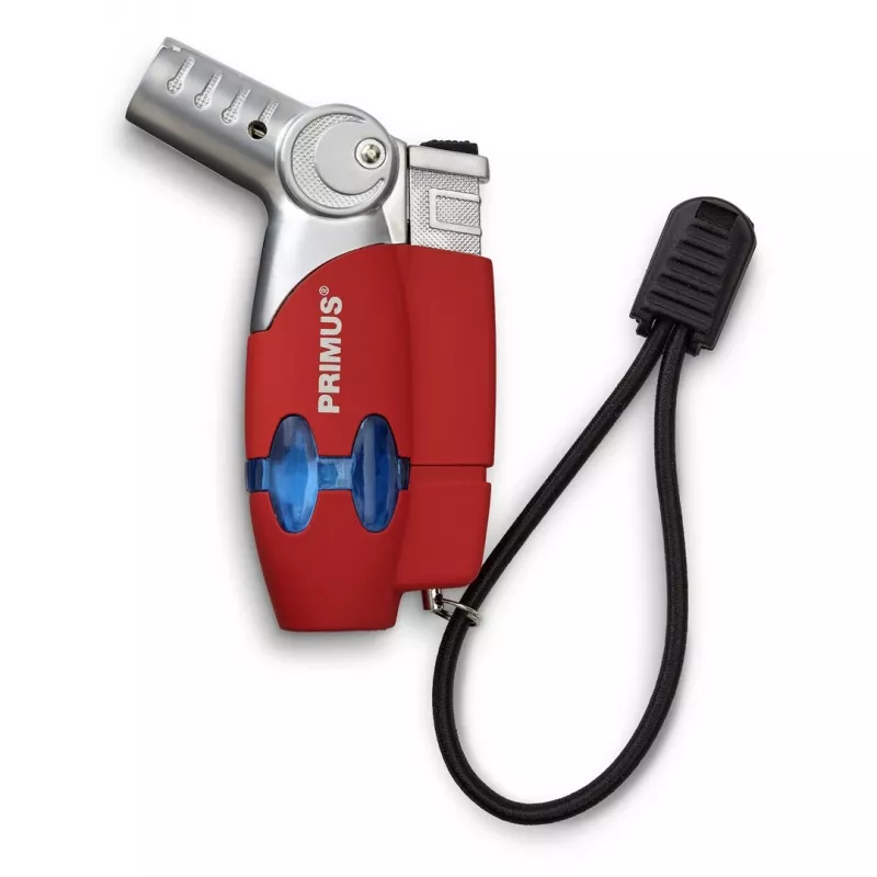 Primus PowerLighter III Spark Piezo virtuves šķiltavas – sarkana, uzpildāma ar butāna gāzi, vēja necaurlaidīga, regulējama liesma, āra un kempingam