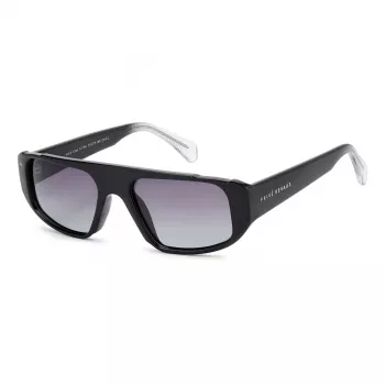 PRIVÉ REVAUX vīriešu Good Vibes S807 kvadrātveida saulesbrilles, melns rāmis, dūmu lēcas, UV400, 55-19-145 mm