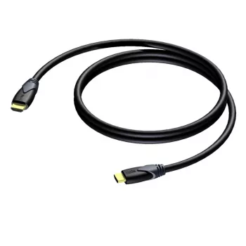 PROCAB CLV100/10 High Speed HDMI kabelis ar Ethernet 10m Melns 4K 30Hz Apzeltīti savienotāji