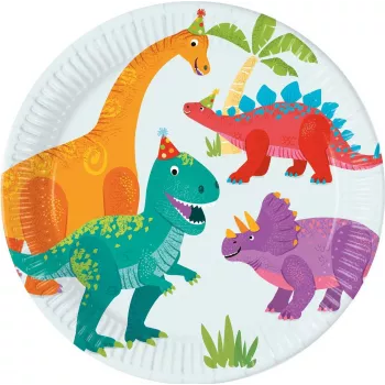 Procos Dino Party papīra šķīvji 23cm 8 gab. 97973