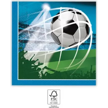PROCOS Futbola ballītes 2 slāņu papīra salvetes 20 gab. 33x33 cm Zaļš/Balts/Melns (93747)