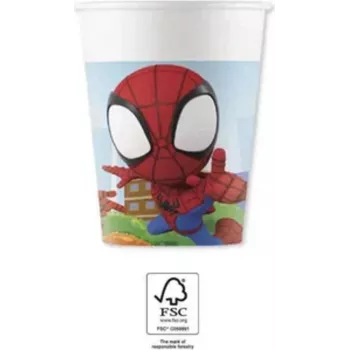 Procos Marvel Spider-Man papīra krūzes 200ml 8 gab. ballītes krūzes 94877