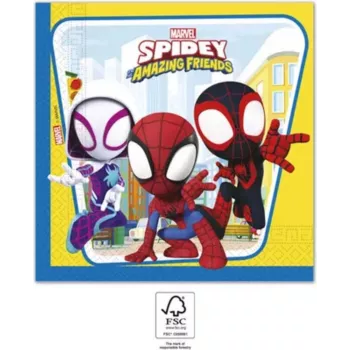 PROCOS Marvel Spiderman 2-slāņu papīra salvetes, 20 gab. iepakojumā (94878)