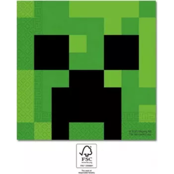 Procos Minecraft Party 2-kārtu papīra salvetes, 20 gab. (95443)