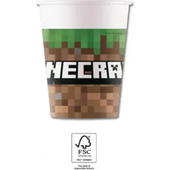 Procos Minecraft ballītes papīra krūzes 250 ml 8 gab. 95442