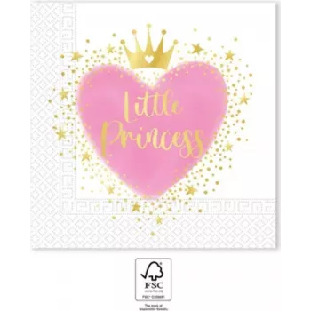 Procos My Little Princess 2-kārtu papīra salvetes 33x33 cm, 20 gab. iepakojumā, daudzkrāsu princeses raksts (96478)