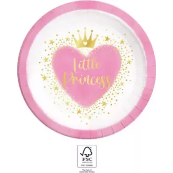 Procos My Little Princess papīra šķīvji 23cm 8 gab. iepakojums (96476)