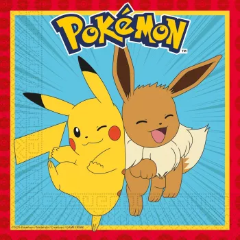 Procos Pokemon 2-slāņu papīra salvetes, 20 gab., 33 x 33 cm, daudzkrāsu 98393