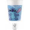 Procos Stitch & Angel papīra krūzes 200ml 8 gab. iepakojums | Disney Lilo & Stitch ballīšu krūzes 96795
