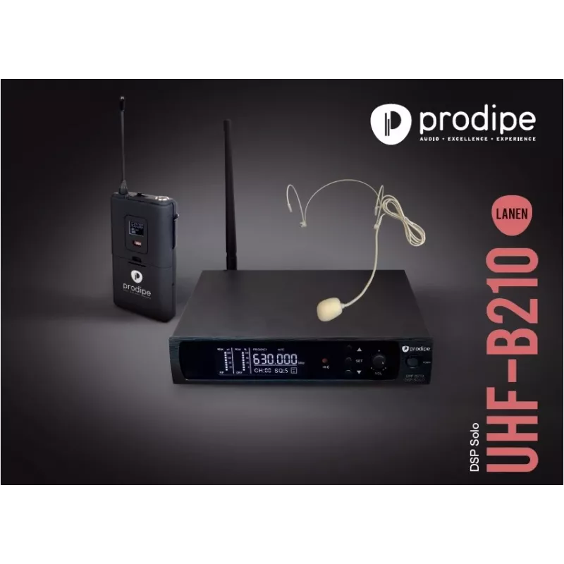 Prodipe B210SOLO DSP UHF bezvadu austiņu mikrofonu sistēma (F5, 863-865 MHz)