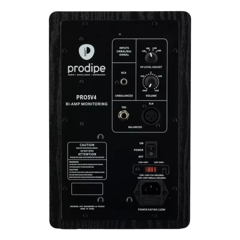 Prodipe Pro 5 V4 aktīvais studiju monitors (viens) - 5.25 collu zemfrekvences skaļrunis, 75W bi-amplificēts, XLR/TRS/RCA