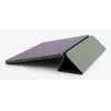 Aizsargapvalks iPad Air 13 (2024/2025) - tumši melns vegāna ādas folio ar statīvu, magnētisko aizdari, Apple Pencil atbalstu, militāra līmeņa kritienu aizsardzību