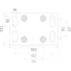 PSG 60.00P.80.19 Konsoles vārtu ratiņu komplekts 80x80x5 mm sliedei, 400 kg ietilpība, 2 ratiņi ar 5 tērauda rullīšiem katrā, cinkots tērauds