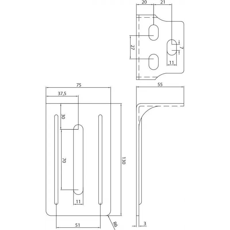 PSG 60.014.9005 Atbalsta kronšteins Drive-On turētājam, Jet Black RAL 9005