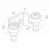 PSG 60.023.9005 Augšējais vadotnes kronšteins bīdāmiem vārtiem, 60mm, 2 rullīši, melns RAL 9005