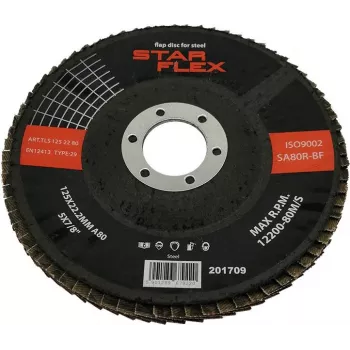 PSG Star Flex STAL T29 125-22 Slīpēšanas disks, Grauds 80, Cirkonija alumīnija oksīds, Konisks, 22.23 mm Caurums, Tēraudam un Nerūsējošajam tēraudam