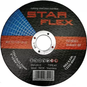 PSG Star Flex T41-125-1.0 WA60T-BF-INOX griešanas disks 125 x 1.0 mm nerūsējošajam tēraudam