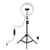 PULUZ 26cm LED gredzena gaisma ar statīvu līdz 1.1m un tālruņa turētāju, USB barošana