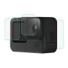 PULUZ PU507 9H Rūdīta stikla ekrāna un objektīva aizsargu komplekts GoPro HERO12/11/10 Black – 3 daļu komplekts (priekšējais, aizmugurējais, objektīvs)