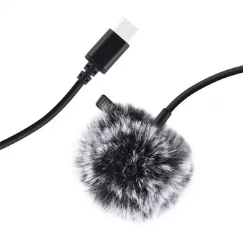 PULUZ Jack Tie Mikrofons ar Klipsi PU425 1,5m USB-C