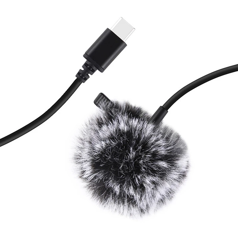 PULUZ Jack Tie Mikrofons ar Klipsi PU425 1.5m USB-C
