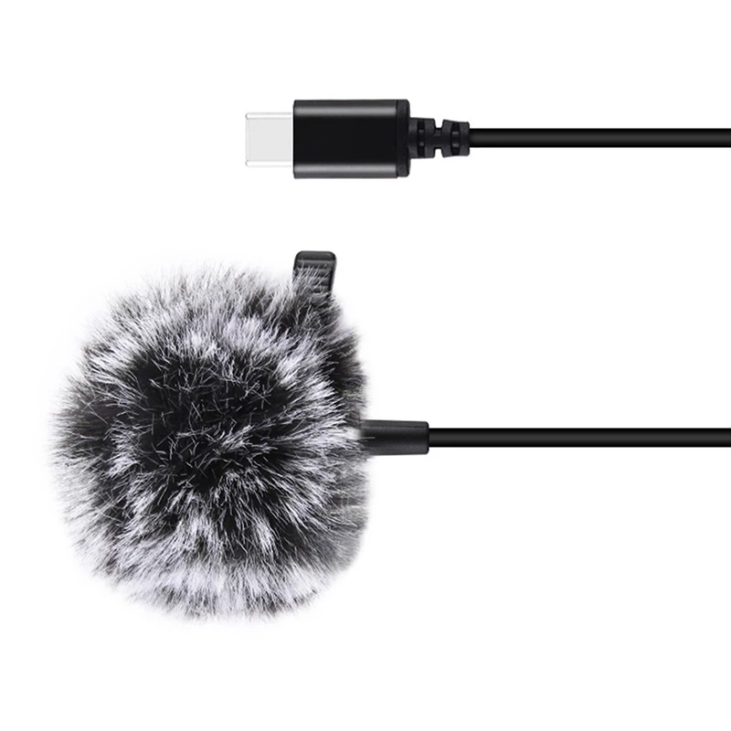 PULUZ Jack Tie Mikrofons ar Klipsi PU425 1.5m USB-C