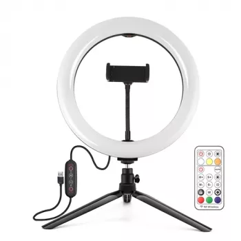 PULUZ LED gredzena gaisma 26cm ar 8.3cm statīvu USB