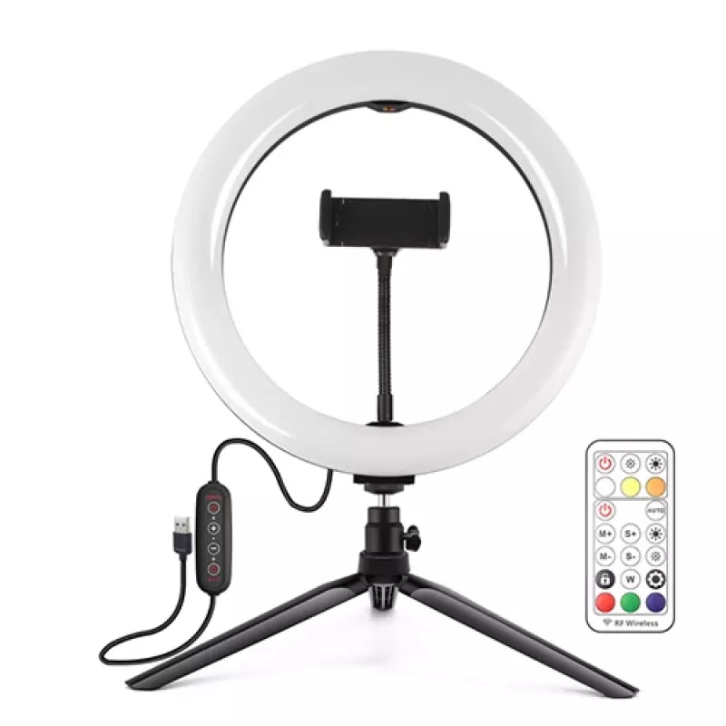 PULUZ LED gredzena gaisma 26cm ar 8.3cm statīvu USB