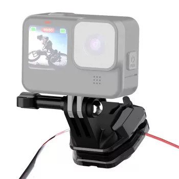 PULUZ Motocikla vējstikla klipsis sporta kamerām (DJI Osmo Action 4, GoPro Hero 12, Insta360 Ace Pro / X4) - Melns