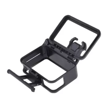 Puluz aizsargrāmis DJI Osmo Action - melns PC rāmis ar aukstā apavu stiprinājumu, ātrās atbrīvošanas sprādzi
