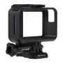 Puluz aizsargrāmis DJI Osmo Action - melns PC rāmis ar aukstā apavu stiprinājumu, ātrās atbrīvošanas sprādzi