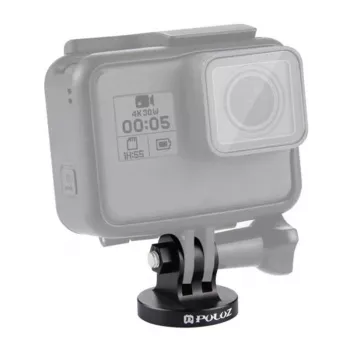 PULUZ PU145B CNC alumīnija sakausējuma darbības kameras stiprinājuma adapteris ar 1/4 inch statīva vītni, melns