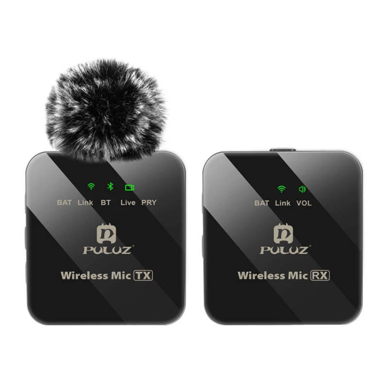 PULUZ PU3153B Bezvadu lavaliera mikrofons 1 TX + 1 RX, 2.4GHz, USB-C, Omnidirectional kondensatora, trokšņu samazināšana, Plug-and-Play Android un PC