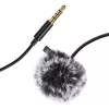 PULUZ PU424 Lavaljē mikrofons 1.5m 3.5mm TRRS Omnidirectional Kondensatora Clip-on Mikrofons viedtālruņiem, DSLR kamerām, klēpjdatoriem - Melns