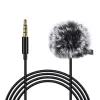 PULUZ PU424 Lavaljē mikrofons 1.5m 3.5mm TRRS Omnidirectional Kondensatora Clip-on Mikrofons viedtālruņiem, DSLR kamerām, klēpjdatoriem - Melns