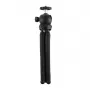 PULUZ PU435 Mini Octopus Tripod Elastīgs un liekams statīvs ar 360° lodveida galvu un tālruņa turētāju viedtālruņiem, kompaktajām kamerām, darbības kamerām, mazām bezspoguļa kamerām, maksimālā slodze 1.2 kg, melns