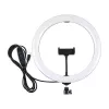 PULUZ PU656B 10 collu LED gredzenveida gaisma ar telefona turētāju un statīvu, 12W, 3000K-6500K, USB barošana, tiešraidei, TikTok, YouTube, grimam, fotografēšanai