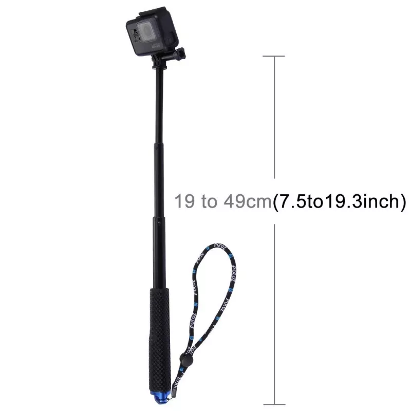 PULUZ Selfie Stick sporta kamerām (DJI, GoPro, Insta360) - Melns