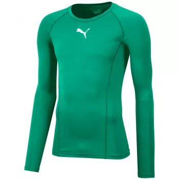 Puma Liga Baselayer Tee LS Vīriešu garām piedurknēm kompresijas krekls Zaļš Glimmer/Puma Black Izmērs L