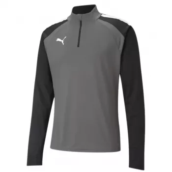 PUMA teamLIGA 1/4 vīriešu sporta krekls ar rāvējslēdzēju pelēki-melns