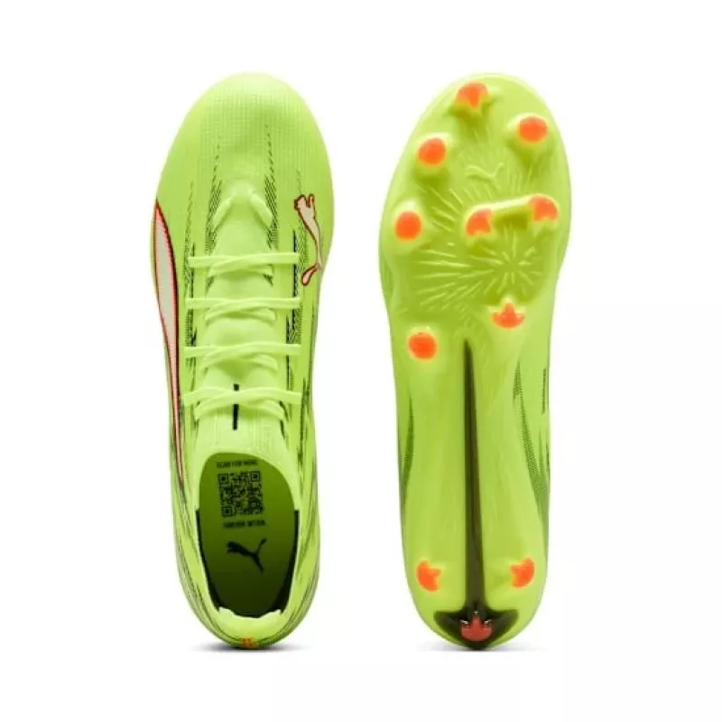 Puma Ultra 6 Match FG/AG Futbola Apavi - Puma Black / Puma White / Fire Orchid - Izmērs 44.5