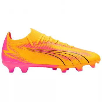 PUMA Ultra Match FG/AG futbola zābaki - Puma Black/Puma White/Ultra Orange - 43. izmērs