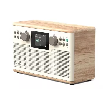 PURE ACOUSTICS Pure Classic H6 digitālais radio, DAB+/FM/interneta radio, Bluetooth, kokvilnas balts/ozols (EU/UK)