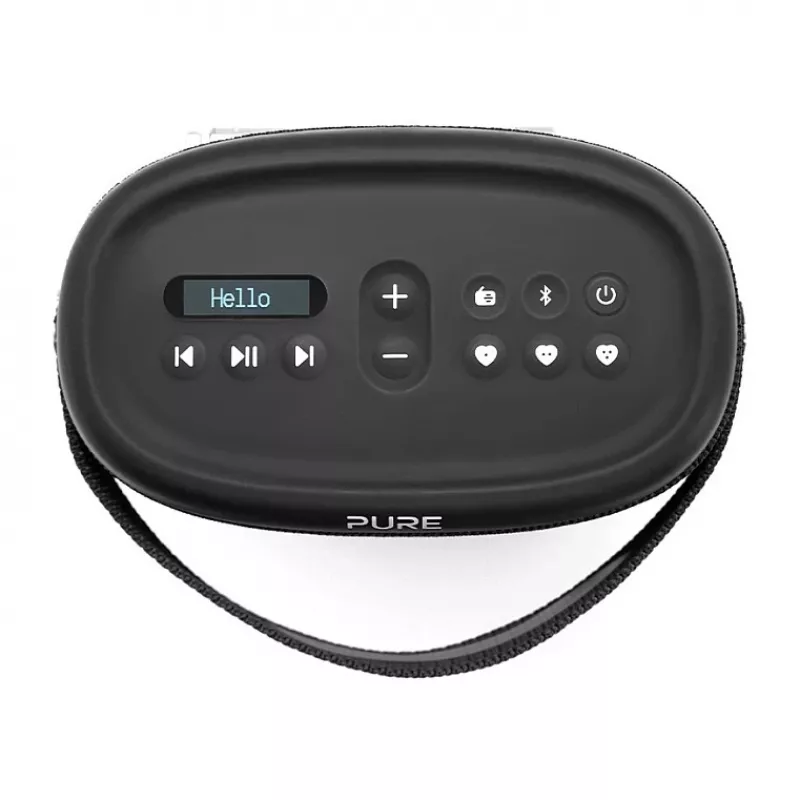 PURE ACOUSTICS Pure Woodland portatīvais Bluetooth skaļrunis – 10 W, ūdensizturīgs, FM/DAB+ radio, melns (253344)
