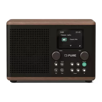 Pure Classic H4 DAB+ FM Radio ar Bluetooth 5.3, Coffee Black/Walnut, 10W