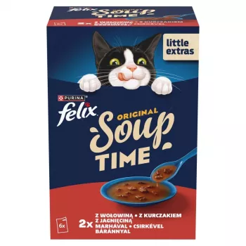PURINA FELIX Soup Original Country Flavours 6x48g Slapjā kaķu barība