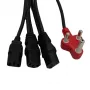 PWR Dedicated to 3 Headed Cable 3.8m - 3-in-1 USB-A uz Lightning, USB-C, Micro-USB pīts uzlādes un datu kabelis, melns